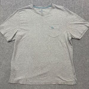 Tommy Bahama Mens Large Gray 100% Pima Cotton Pocket T-Shirt Marlin Logo L